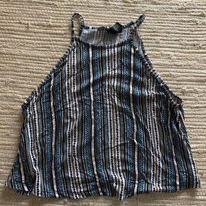 Stripe Pattern Halter Top